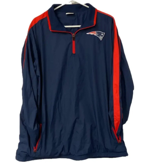 NFL Other - Patriots NFL Onfield Apparel 3/4 Zip Pullover Jacket Size Large‎ Blue and Red